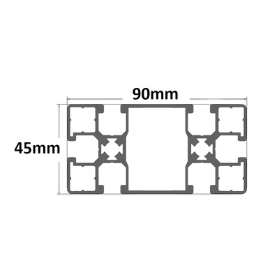 10B-4590-0 MODULAR SOLUTIONS EXTRUDED ELITE PROFILE<BR>45MM X 90MM, CUT TO THE LENGTH OF 1000MM